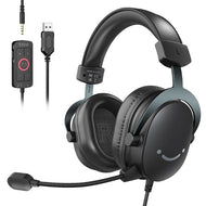 FIFINE USB PC Gaming Headset with 3.5mm Audio Jack, Detachable Microphone, 7.1 Surround Sound, Volume Control, Streaming Over-Ear Wired Headphones