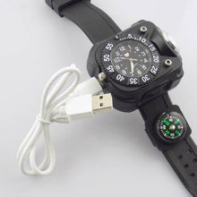 Load image into Gallery viewer, RECHARGEABLE FLASHLIGHT TACTICAL WATCH(With USB charging Cable)
