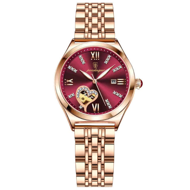 Women Watches Fashion Rose Gold Stainless Stain Steel Ladies Watch Waterproof Quartz Wristwatch Romantic Girlfriend Gift